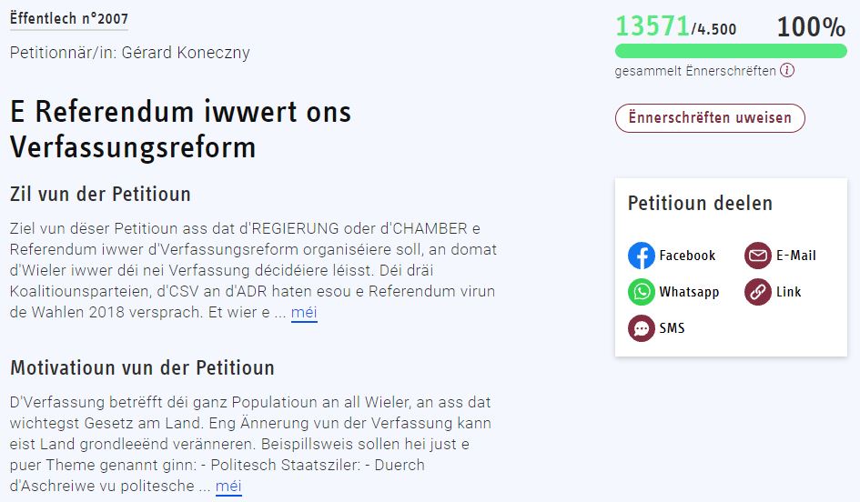 Petitioun 2007: Firwat gi vill Ënnerschrëfte geläscht?